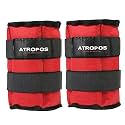 Atropos Adjustable Ankle/Wrist Weights| Ideal for Walking,Running,Jogging,Cycling,Gym &amp; Strength Training | Easy to Use on Ankle,Wrist,Leg. ((1.5kgs x 2 Units) = 3kgs, Red)