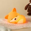 ATSUI Fox Night Light, LED Squishy Novelty Animal Lamp, Food Grade Silicone, 2 Level Dimmable, Nursery Nightlight for Desk Decor, Funny Gifts Stuff for Boys Girls Baby, White Elephant Gifts