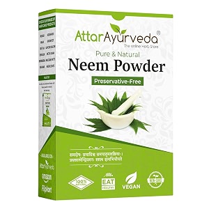 attar ayurveda neem powder for face skin and hair 200 grams  100 natural no preservative  ideal for face pack hair pack and eating