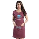 ATTEMPT Women39s Cotton NightyNightgownSleepwearShort Sleeve NightiesNightdressFemale Nightwear