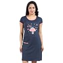 ATTEMPT Women39s Cotton NightyNightgownSleepwearShort Sleeve NightiesNightdressFemale Nightwear