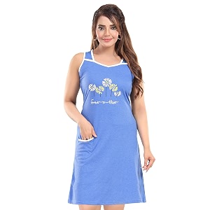 ATTEMPT Womens Cotton Printed Knee Length Night