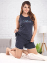 Attempt Women Printed Dark Blue Top 