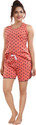 Attempt Women Printed Red Top Shorts