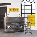 The Attic Camlot Bar Cabinet|Hard and Soft Drinks Bar StorageCabinet|Wine Wisky Scotch|Designer Truck Bar|Wooden Bar for Home |Grey Finish