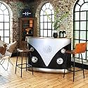 The Attic Carlat Bar Cabinet|Hard and Soft Drinks Bar Storage Cabinet|Wine Wisky Scotch|Designer Bar|Wooden Bar for Home |Black + White Finish