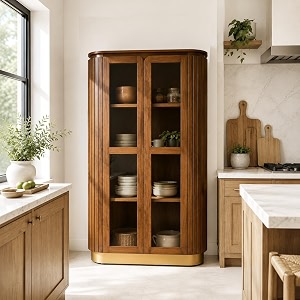 the attic carlston kitchen cabinet multipurpose cabinet for bedroom living room study bar solid wood bookshelfkitchen cabinet solid mango wood provincial teak finish