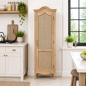 the attic catania kitchen cabinet multipurpose cabinet for bedroom living room study bar solid wood bookshelfkitchen cabinet solid mango wood natural finish cane