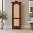The Attic Catania Kitchen Cabinet, Multipurpose Cabinet for Bedroom Living Room Study bar, Solid Wood Bookshelf/Kitchen Cabinet, Solid Mango Wood, Honey Finish Cane