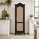 The Attic Catania Kitchen Cabinet, Multipurpose Cabinet for Bedroom Living Room Study bar, Solid Wood Bookshelf/Kitchen Cabinet, Solid Mango Wood, Walnut Finish Cane