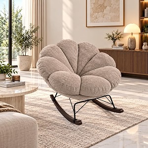 the attic floranest rocking chair living room bedroom modern chair cozy amp comfy beige