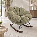 The Attic FloraNest Rocking Chair, Living Room, Bedroom Modern Chair, Cozy &amp; Comfy Pastel Olive