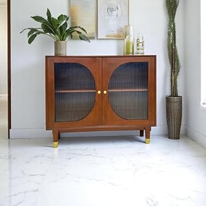 the attic jodhpur sideboard multipurpose cabinet for kitchen and living room storage crockery storage solid wood handcarved marvel natural  white matte finish