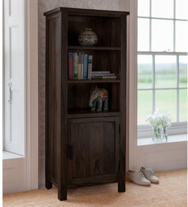 the attic kl-1732w solid wood close book shelf finish color - walnut 2 pre-assembled