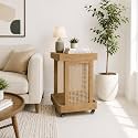 The Attic Lorenzo Bar Trolley, Trolley Table for Living Room, Bar and Kitchen Serving Trolley, Solid Wood Trolley, Modern Trolley