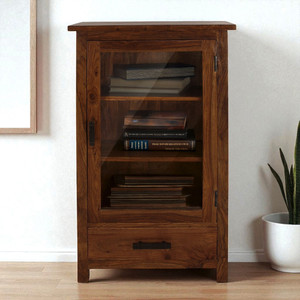 the attic sheesham wood solid wood close book shelf