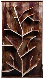 the attic solid wood close book shelf finish color - honey 3 pre-assembled