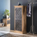 THE ATTIC Solid Wood Close Book Shelf (Finish Color - Natural + Gun Metal 2, Pre-assembled)