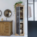 THE ATTIC Solid Wood Close Book Shelf (Finish Color - Natural + Gun Metal, Pre-assembled)