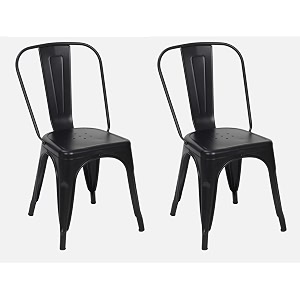 the attic tolix chairset of 2 chairs for living room and dining roomergonomic chairblack matte powder coated finish