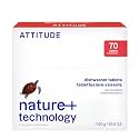 ATTITUDE Dishwasher Pods, Unscented, Plant-Based Tablets, 70 Count
