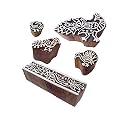 Attractive Pattern Border and Peacock Wood Print Blocks (Set of 5)