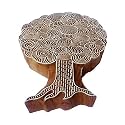 Attractive Print Block Large Swirl Tree Pattern Big Wooden Stamp