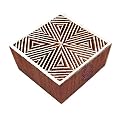 Attractive Square Geometric Pattern Wooden Block Stamp - DIY Henna Fabric Textile Paper Clay Pottery Block Printing Stamp