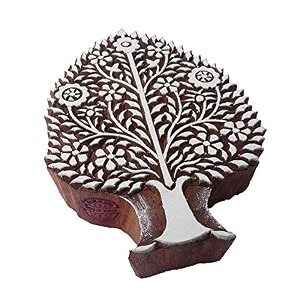 attractive wooden block large pine tree design big printing stamp