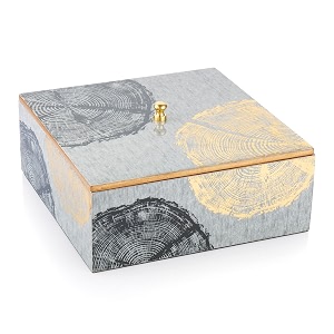 attro circle gold designer wooden lid square multipurpose box for kitchen storage chapati chocolate