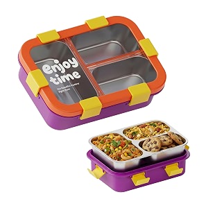 ATTRO JoyBox Steel Lunch Box 3 Compartment