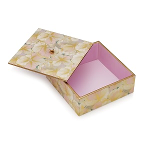 attro petal gold designer wooden lid box square multipurpose box with lid for kitchen storage box chapati box chocolate box