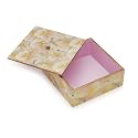 Attro Petal Gold Designer Wooden Lid Box Square Multipurpose Box with Lid for Kitchen Storage Box, Chapati Box, Chocolate Box