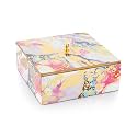 ATTRO Elegant Rainbow Gold Designer Wooden Square Multipurpose Storage Box with Lid for Kitchen, Accessories, or Serving
