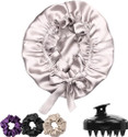 Attune Premium satin silk bonnet for hair with massager