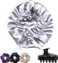 Attune Premium satin silk bonnet for hair with massager for shining and smooth hair