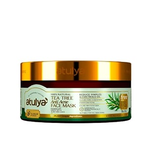 atulya tea tree anti acne face mask  control excess production of oil  prevents acne  reduce dark spots  improves skin tone  200gm
