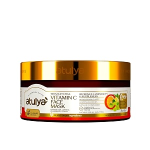 atullya vitamin c face mask for glowing skin  removes dark spots face mask for even skin tone exfoliates dead skin cells paraben amp mineral oil free  all skin types 200g