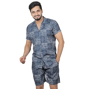 men39s summer night wear launge wear suitdress- shirt boxer pair-pack-20 variation