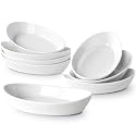 Au Gratin Baking Dishes for Oven Safe, Porcelain Mini Casserole Dish (8pc Set). 10oz Individual Gratin Dishes Set, Ceramic Small Baking Dish for Single Serving, Banana Split Bowls, 7.6x4.4in