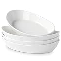 Au Gratin Baking Dishes for Oven Safe, Porcelain Mini Casserole Dish (4pc Set). 10oz Individual Gratin Dishes Set, Ceramic Small Baking Dish for Single Serving, Banana Split Bowls, 7.6x4.4in