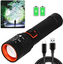 Aubade M035 (ZOOMABLE LED METAL TORCH)5 Modes Flashlight, Super Bright 15W 8 hrs Torch Emergency Light