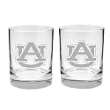 Auburn Tigers 2-Sided Satin Finish Rock Glass Set of 2 14oz