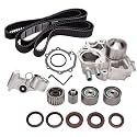 AUCERAMIC TKF004 Engine Timing Belt Kit with Water Pump Compatible with Subaru Impreza Wrx Sti Forester Legacy Outback 2.0L 2.5L Turbo H4 DOHC Replace#TCKWP328