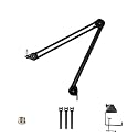 Audio Array AA-14 Springless Microphone Arm | Heavy Duty Stand With 1.3kg Weight Capacity for stablility &amp; multi-angle adjustment | 5/8" to 3/8" Screw Adapter | 0.5" Thick Metal Tube | Cable Ties