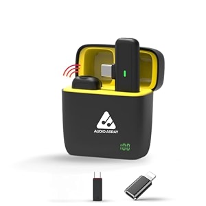 audio array solo wireless lapel over ear micin-built ancplug n playlongbattery lifeultra-low latencyupto 30m rangecompatible with iphoneampandroidvloggingstreamingteachingyoutubeblackam-w16