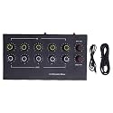 RiToEasysports Audio Mixer, 5 Channel Mixer with Delay Reverb Microphone Instrument Input Expander Outdoor Speakers Charging Sound Console