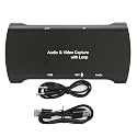 Audio Video Gaming Capture Card with Loop, HD Capture Card 1080P 60FPS, Plug and Play USB 3.0 Video Capture Device, Compatible with OBS VLC Quicktime for Twitch YouTube Live Stream