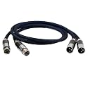 Audiocreast Silver Plated XLRR Plug Cable Audio G5 XLRR Interconnect Cable with Carbon Fiber XLRR Plug Balanced Audio Cable(3M)