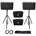 Audiosavings Bundle (2) Mackie DRM12A Arrayable Powered Active Sound DJ PA Speaker Bundle (2) Mackie DRM12A Cover Speaker for DRM12A Speakers & Pair of Rockville Adjustable Tripod Speaker (Items 4)